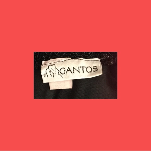 VTG 80s Glittery Black Lace High Collar Shell Top GANTOS - Picture 7 of 8